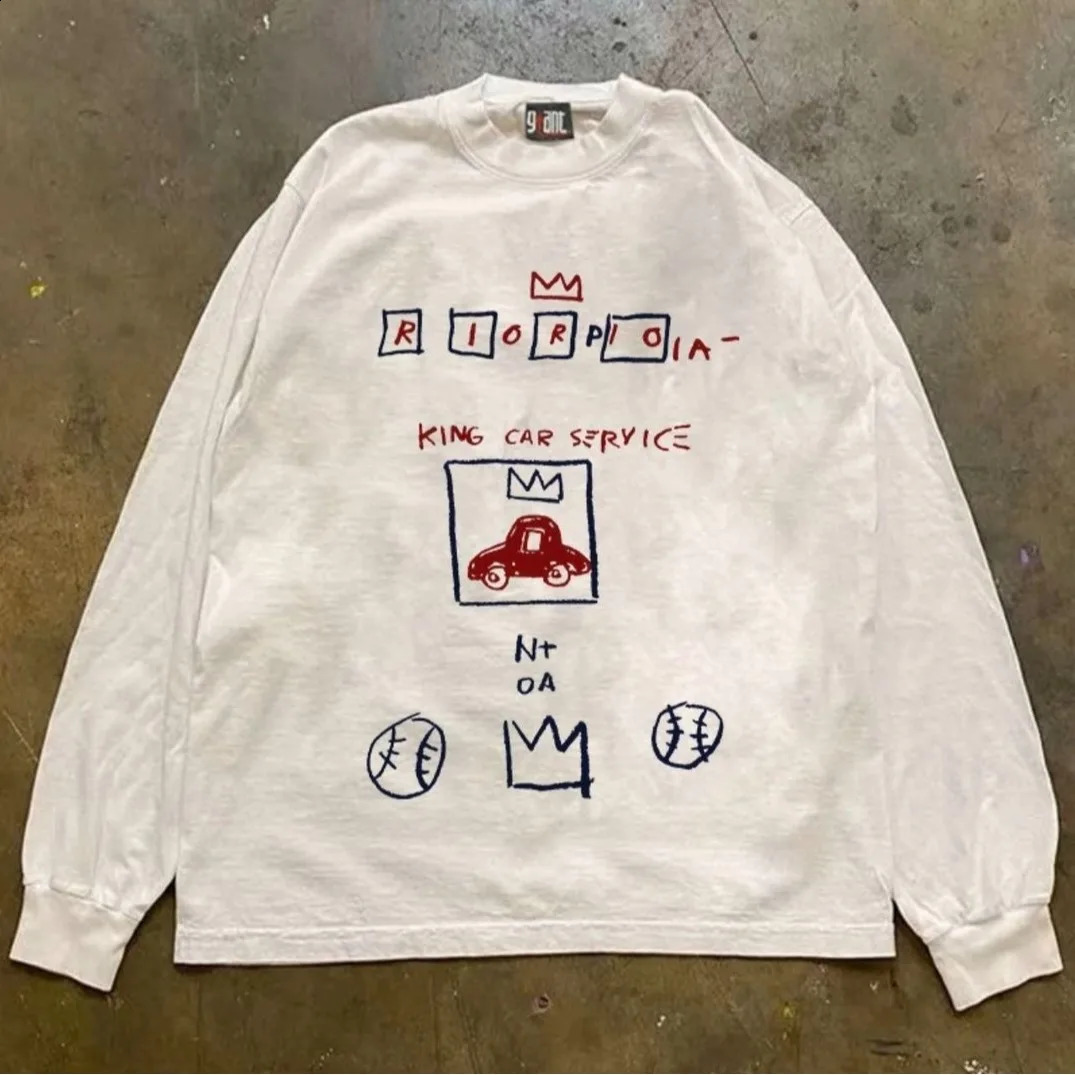 Mens T Shirts Y2k Clothes 260g Heavyweight Oversized Long Sleeve Summer Teenager Trendy Loose Fit Street Fashion Unique Top 261017