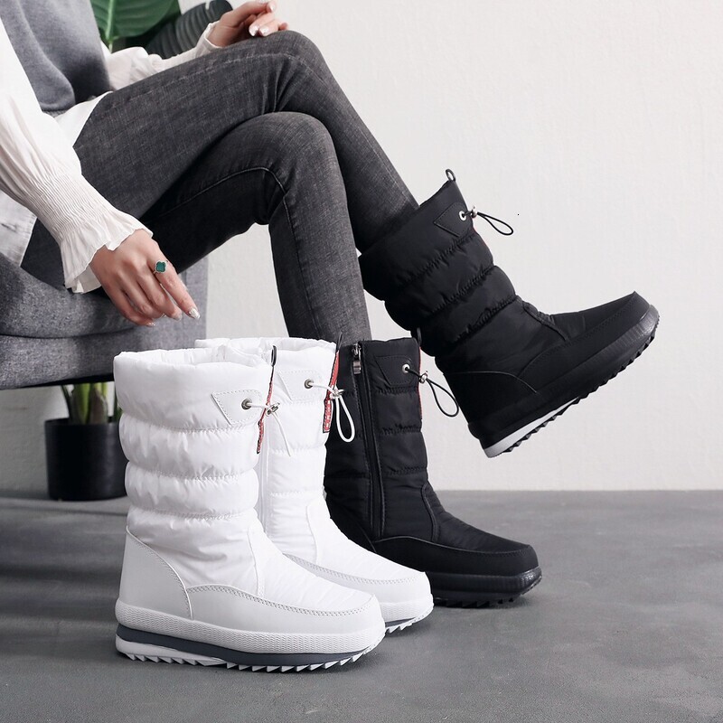 Women's Winter Snow Boots Mid-Calf Warm Fleece Lined Waterproof Non-Slip Comfortable Cotton Shoes dh1102495136
