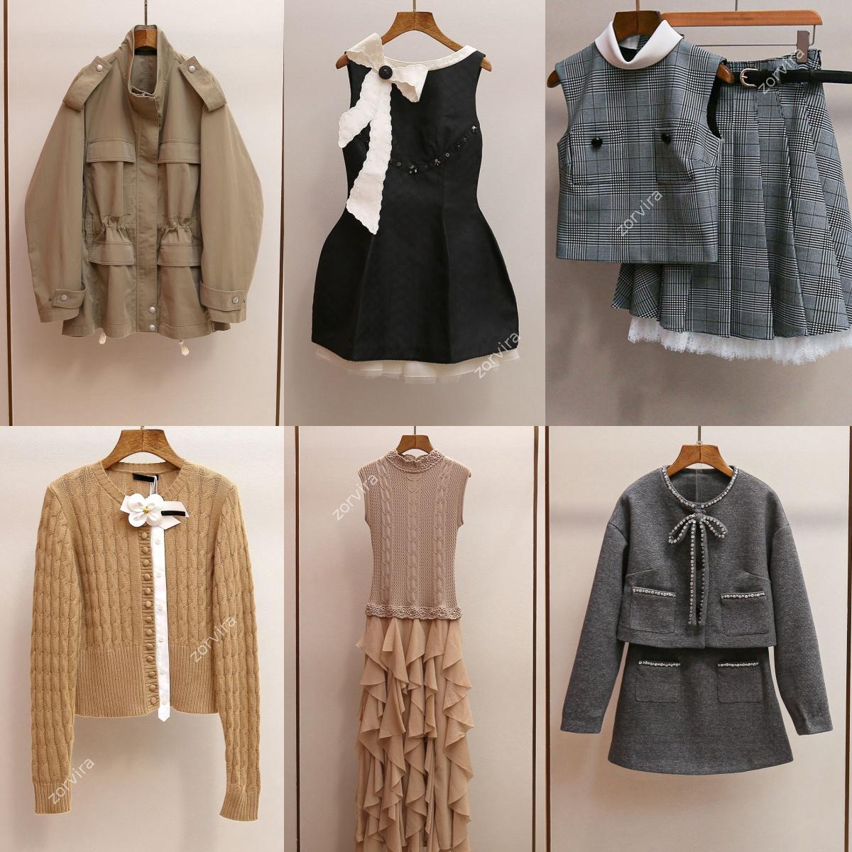 Designer Women Elegant Outfits Tweed 2 Piece Set Knit Cardigan Cropped Jacket Trench Dress Cargo Shorts Ruffle Maxi Skirt Bow Decor Sweet Daily Wear