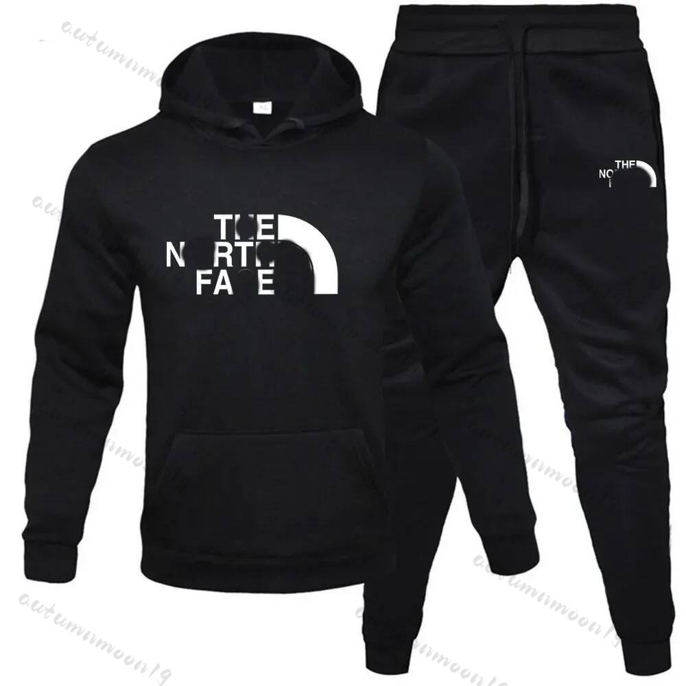 northlies faceness tracksuit Men's Designer Tracksuits Pattern Casual Two Piece Set Hooded Sweatshirt Pants With Pockets Regular Fit Outdoor Sp