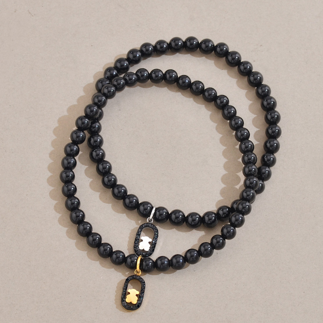Mode femmes filles argent or acier inoxydable ours rond noir blanc vert violet naturel Zircon Bracelets bijoux Pulsera un cadeau