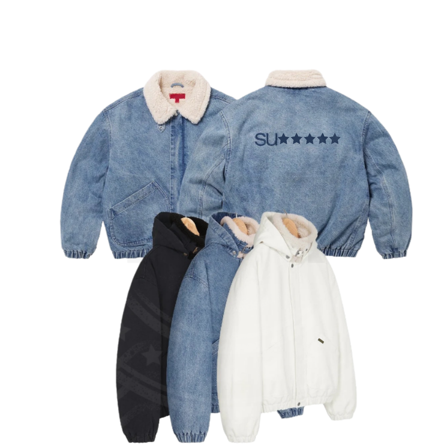 Winter Jacket Men Denim Faux Shearling Lined Bomber Jacket Unisex Couple Vintage Hooded Coat Loose Warm Streetwear Outerwear
