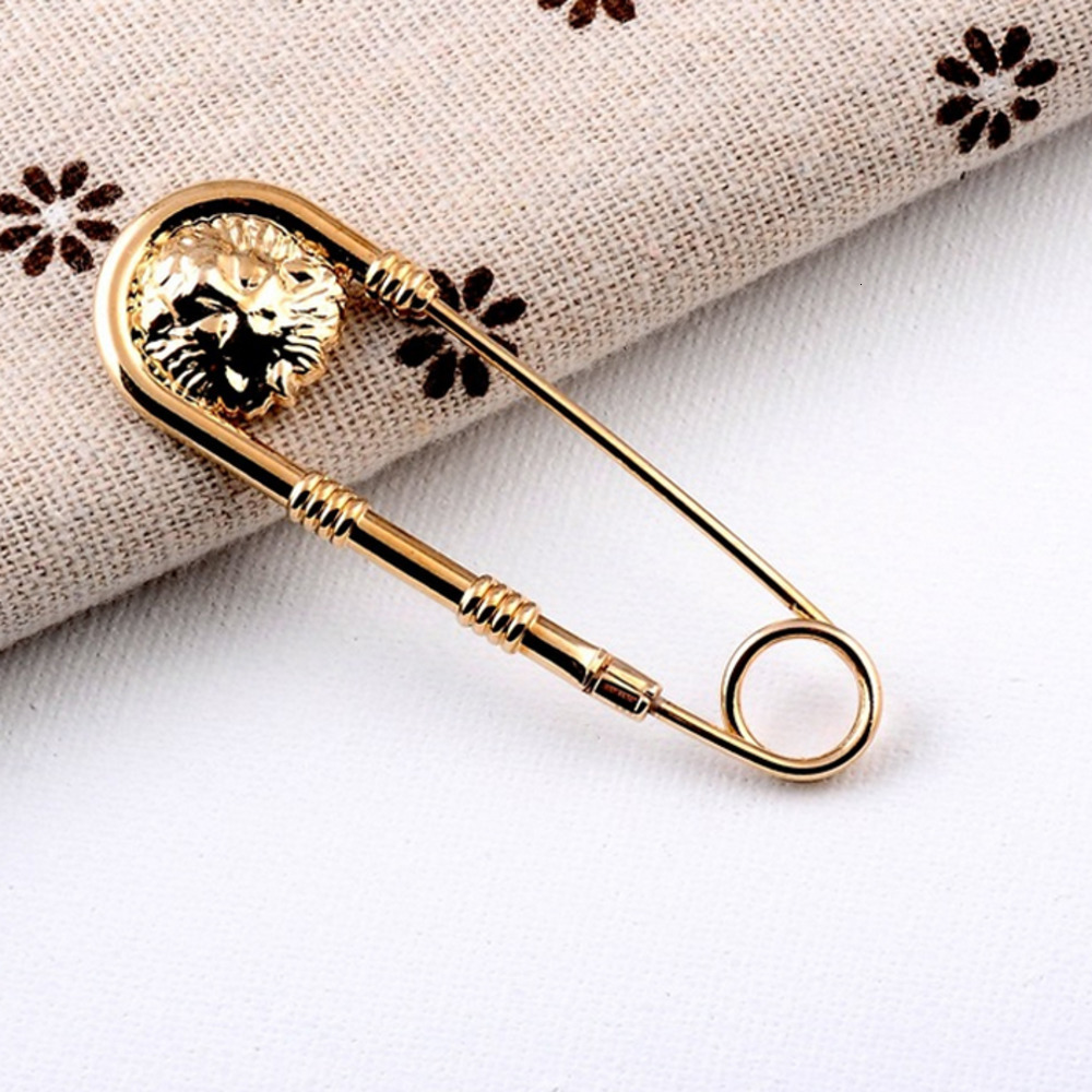 Brooches New Arrival Metal Lion Head Brooch Pin Animal Lion Head Brooch Suit Lapel Pin Gold for Women Men Wholesale Price