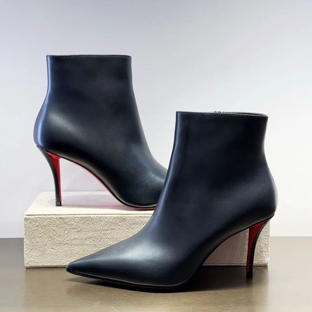 Red Miss z heel Leather boot Designer woman Fall ankle Boot kitten Stiletto heel Knight Luxury booties top quality work platform boot Run Casual wed