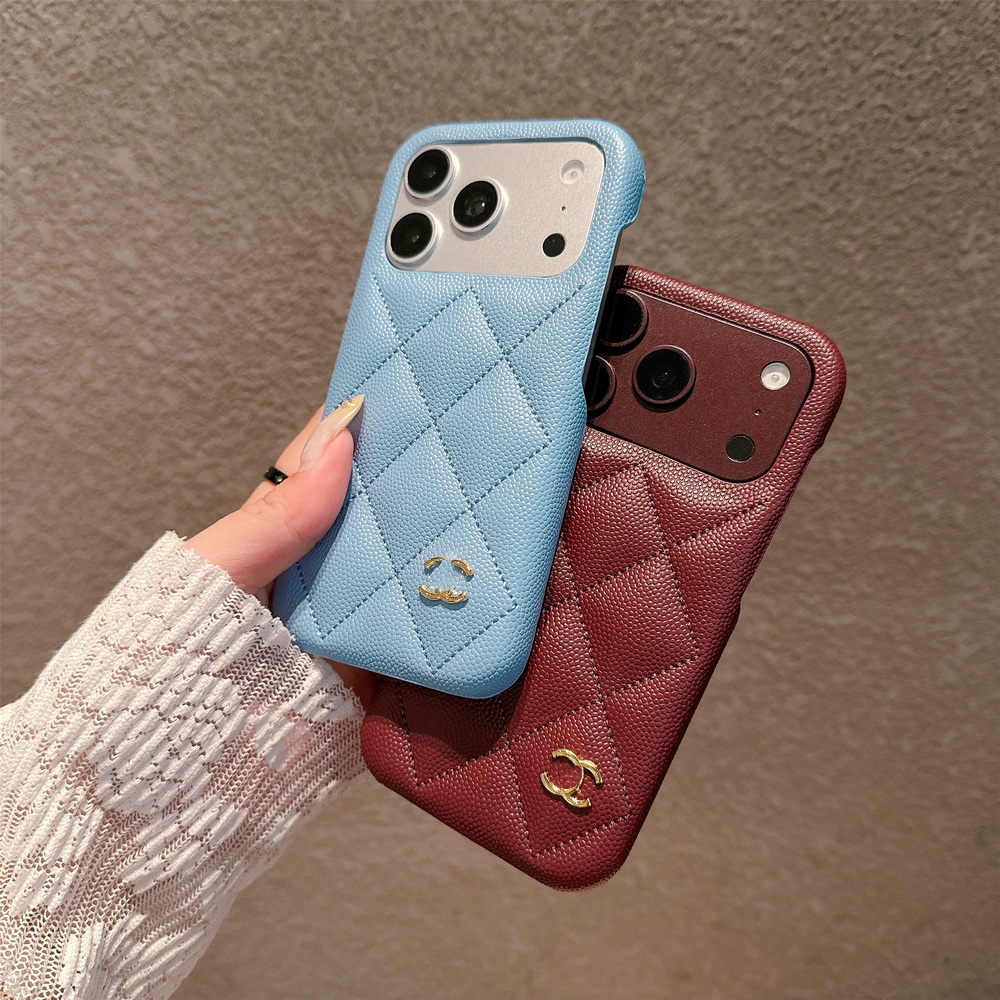 iphone 18 pro max case Caviar patterned leather phone case for iphone 17promax 16 15pro designer phone case Accurate hole position new Burgundy red