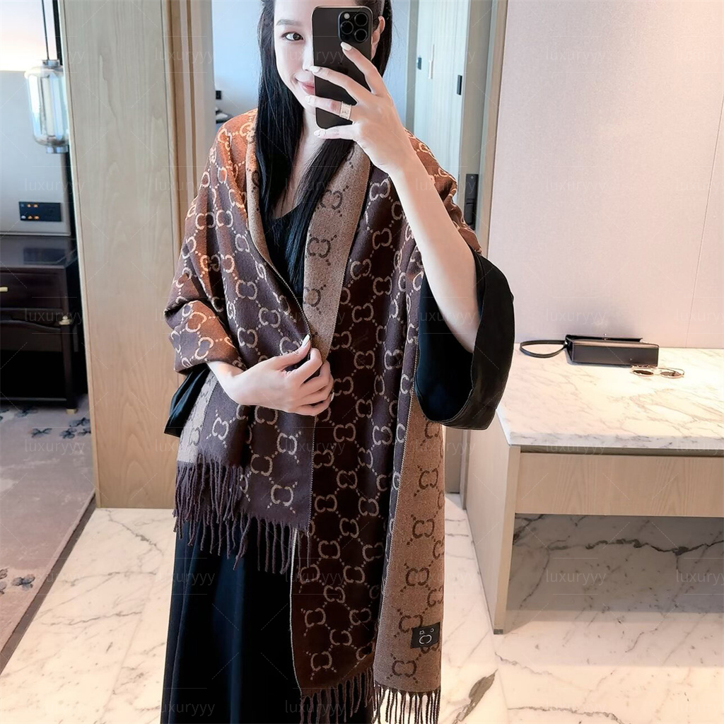 GG Designer 100% Wool Cashmere Scarves Womens Long Wraps Women Silk Warmth High Quality Classic Casual Cargo Wintertime Scarf With Gifts Box