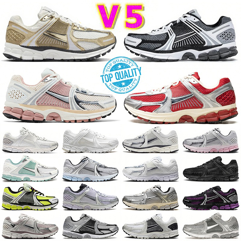 Chaussures de créateurs V5 Chaussures de course pour hommes femmes Chrome Toe Métallique Argent Or Rose Mousse Cannon Baskets d'extérieur Baskets
