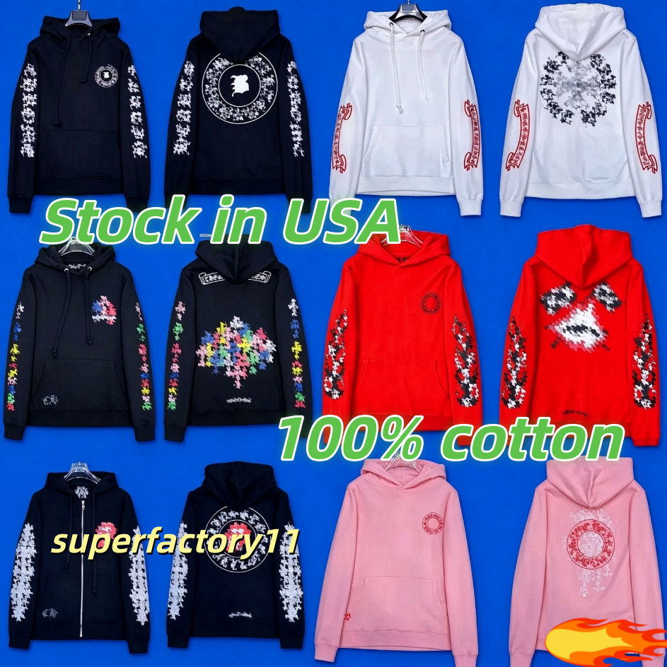 Chrome Hoodie Designer Sweatshirt Y2K Hip Hop Loose Hooded Cardigan Pullover Top Quality Unisex Streetwear
