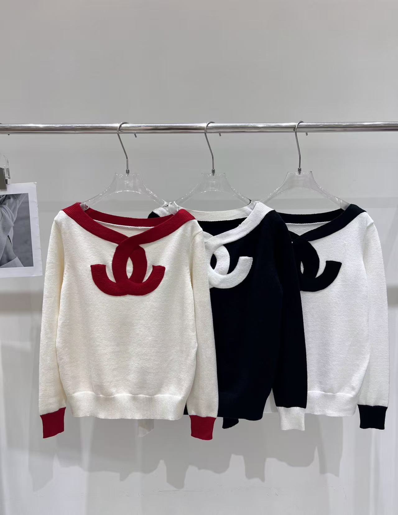 fashion designer Women's Sweaters New striped knitted loose contrast color autumn/winter slimming long-sleeved sweater, casual coat, sweater, c