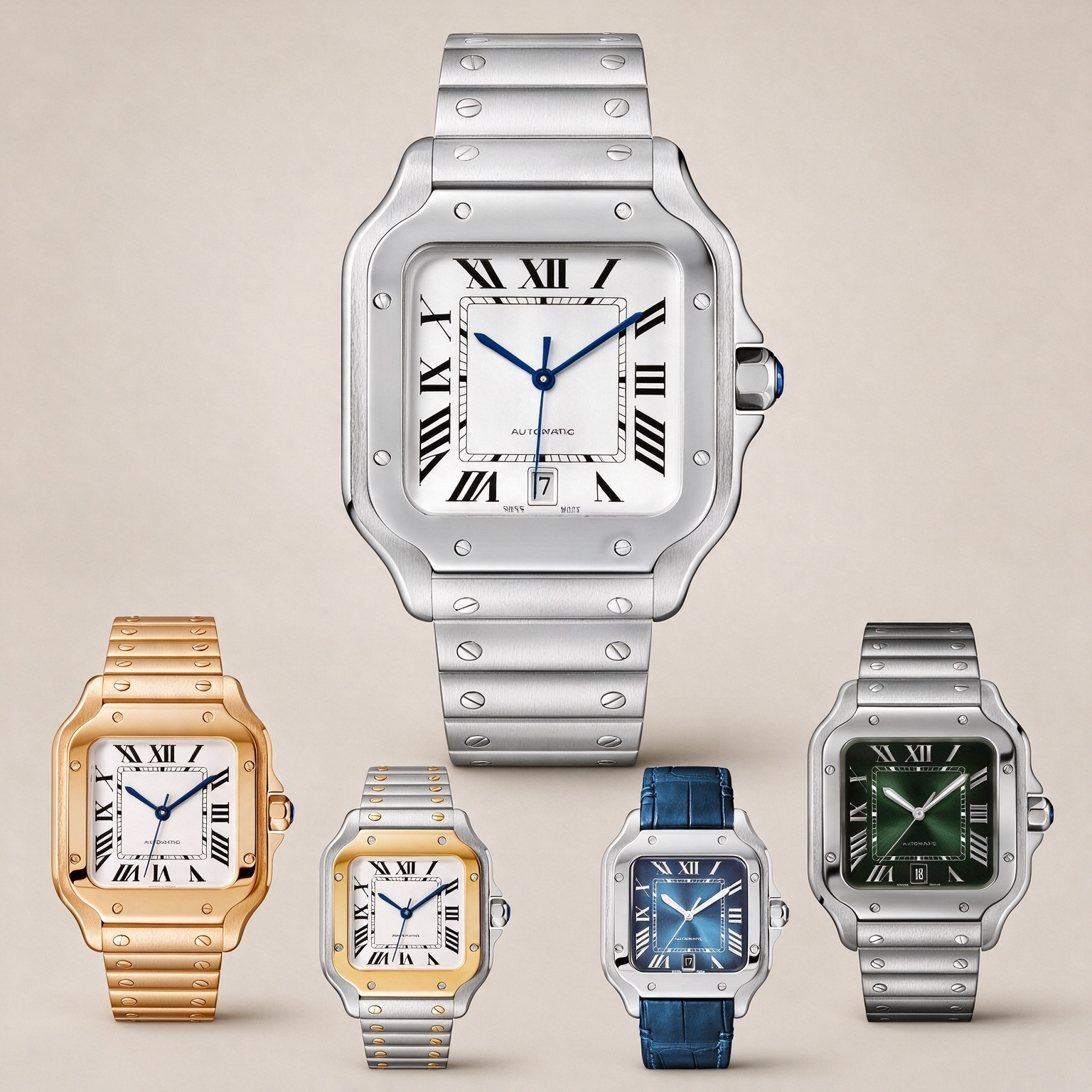 Men automatic mechanical watch, high-end fashionable couple wristwatch, designed by a designer, made of 904 stainless steel and sapphire material, s
