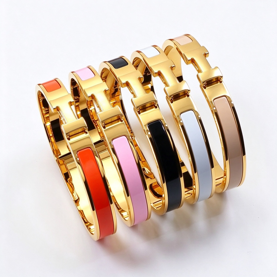 Jewelry Woman Designer H Shaped Bangle Charm Bracelet Durable Titanium Steel Wristband Ideal Gift Idea designer jewlery for women silver gold bracel
