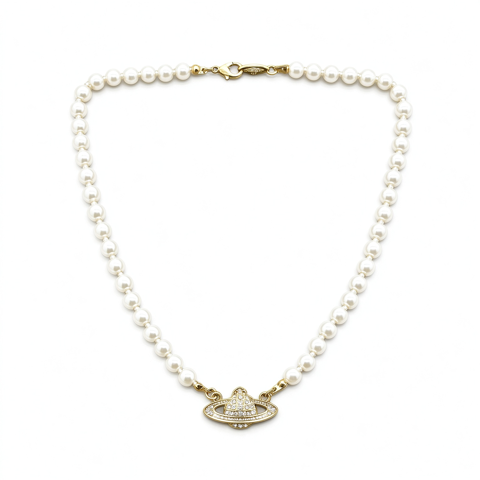Collier de perles saturne de haute qualité, chaîne de clavicule de luxe pour femmes, pendentif saturne en diamant complet, bijoux à la mode