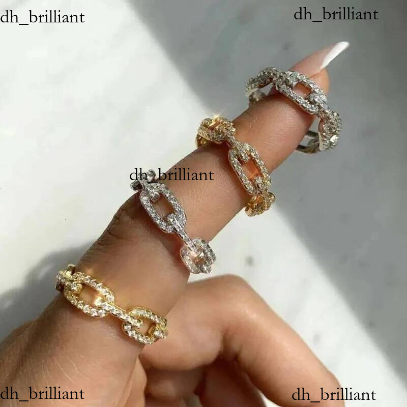 Dazzling Cuban Link Chain Rings For Women Ice Out Micro Pave Zirconia Tennis Ring Fashion Accessories Hiphop Rock Jewelry Visionice Hot