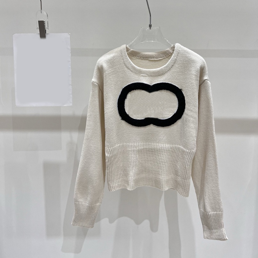 Designer Big Letter Pullover Sweater Slim Fit Based Tops Knitted Sweater Women Daily Casual Jumper Tops
