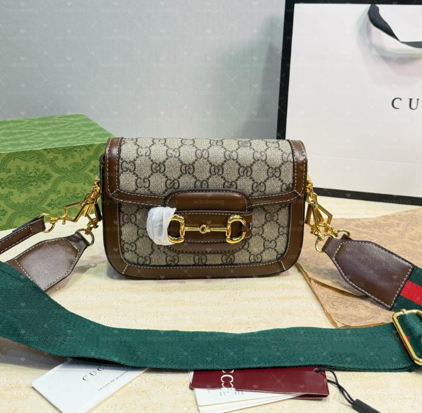 designer bag horse shoulder bags canvas web tote vintage bag luxury bag fashion totes brown trim leather handbag mm women bag high capacity composit