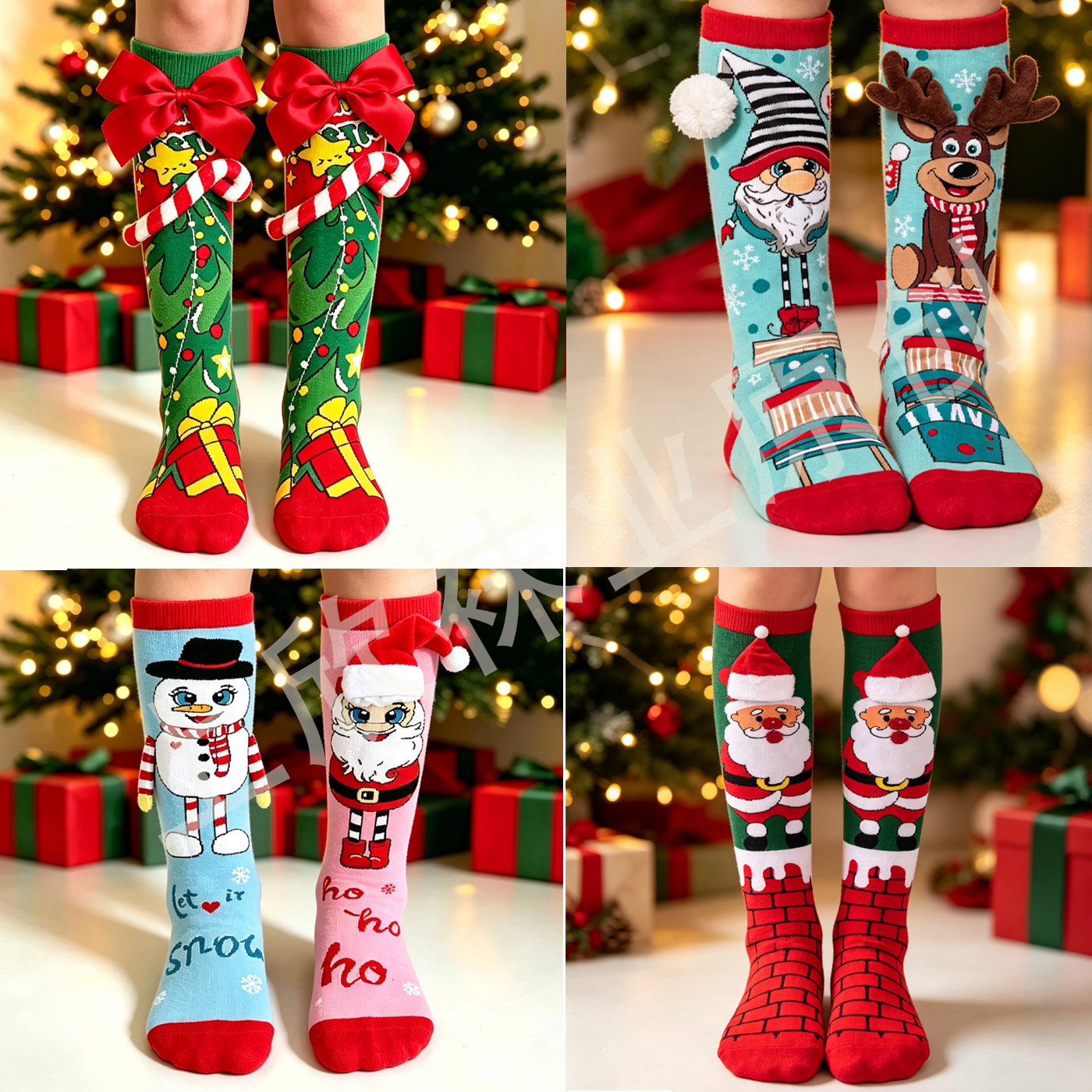 Chaussettes hautes de noël pour enfants, design de poupée de dessin animé 3DC, pour enfants, cadeau de vacances de noël, chaussettes de noël