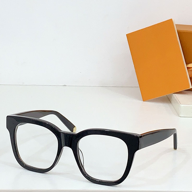 Monogram Round glasses Black acetate frame Square anti blue light reading lens Womens College Workplace Daily Wearing Formal Occasion Classic Sungla