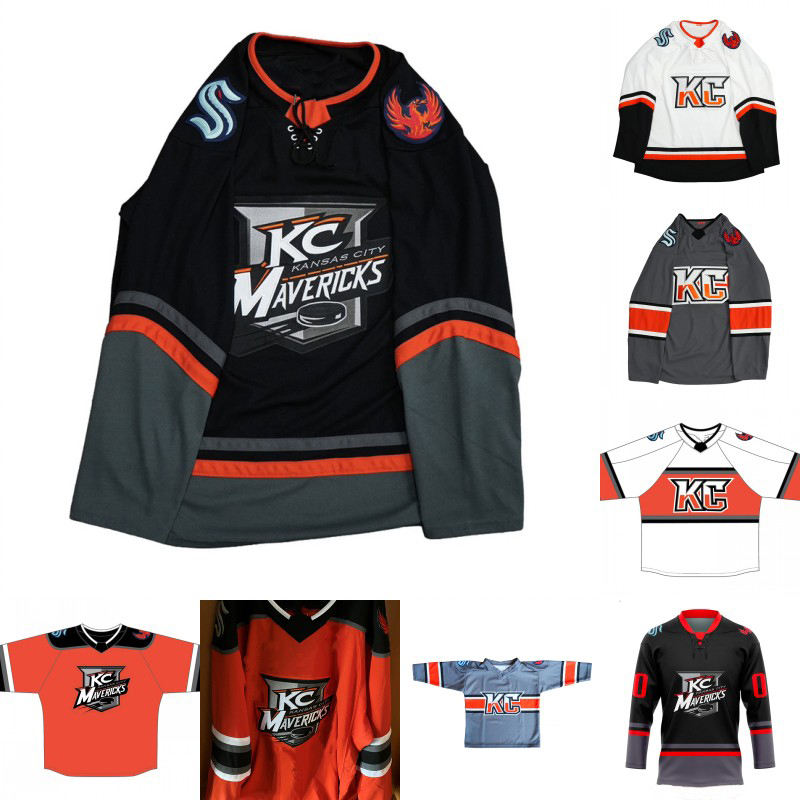 ECHL Kansas City Maverickss Jerseys Custom Any Name Number Mens Womens Youth All Stitched