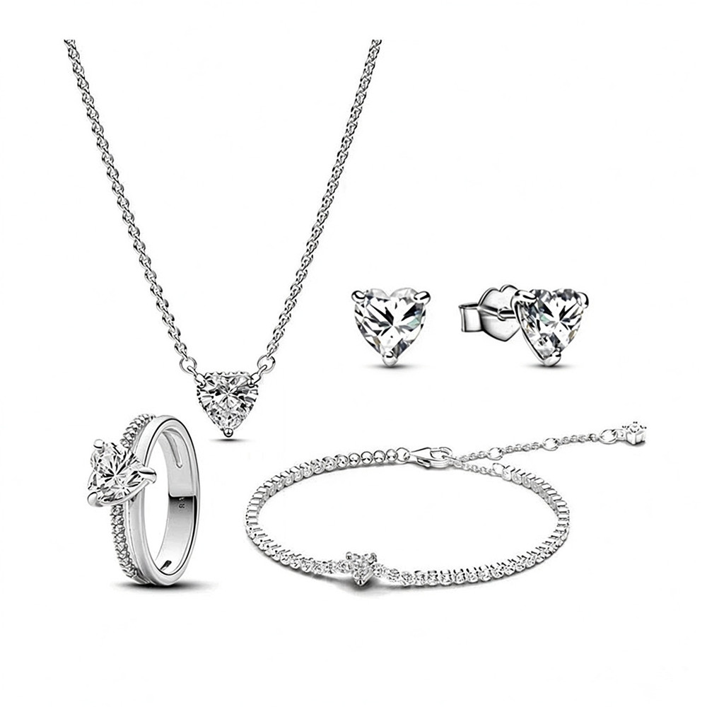 Nouvelle mode femmes hommes argent or acier inoxydable cuivre blanc rose rouge Zircon coeur serrure étoile cercle lettre Bracelet pendentif boucl
