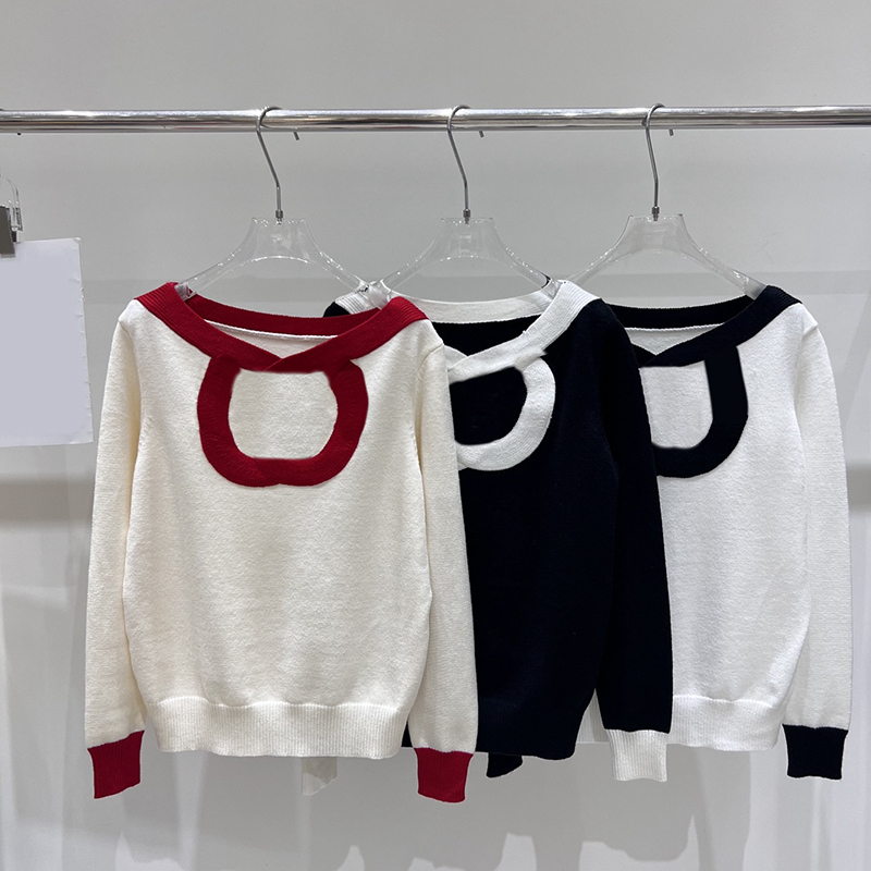 Chic Woman Retro Knit Shirt Off Shoulder Trendy Long Sleeve Shirt Autumn Winter Date Vacation Party Daily Casual Wear