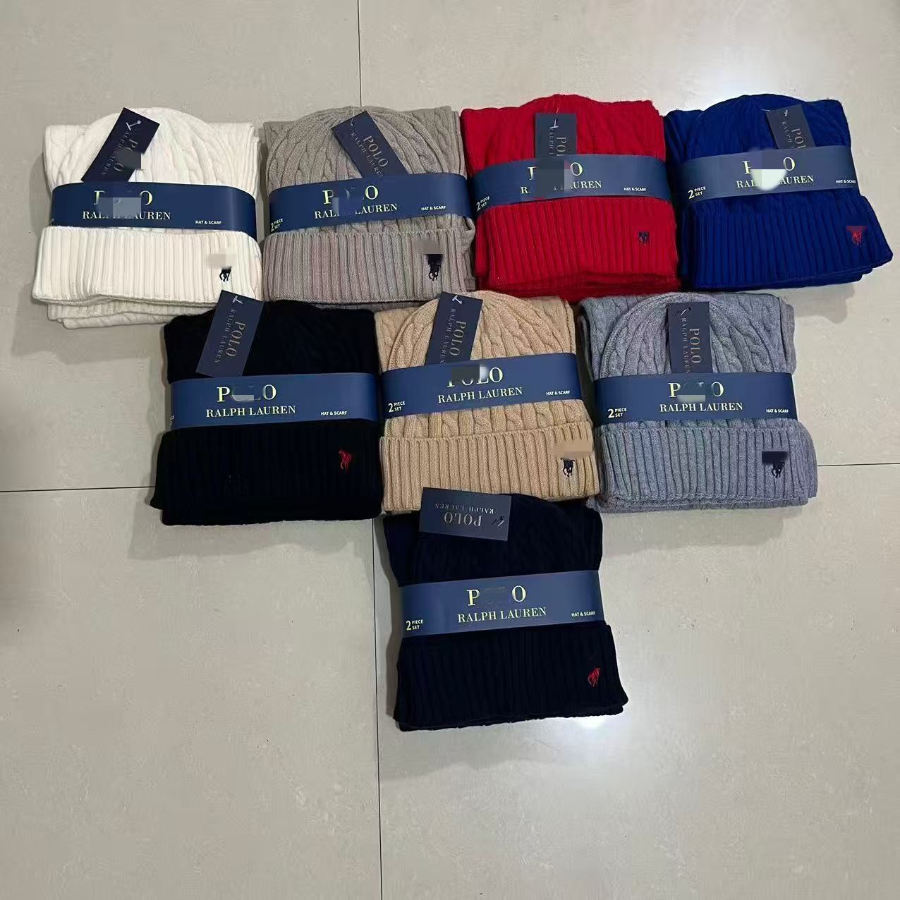 Luxury scarf Cable Knit Beanie Hat and Scarf Set Embroidery Beanie Warm Winter Knitted Cap Scarf for Men Women Outdoor Cold Weather Nice Gifts