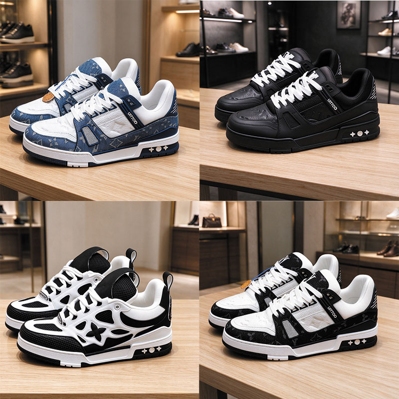 2026 new Designer Skate Shoe low trainers Vintage Sneakers Calfskin Leather Platform Trainer Casual Shoes For Men Women Unisex Streetwear Walking Fo