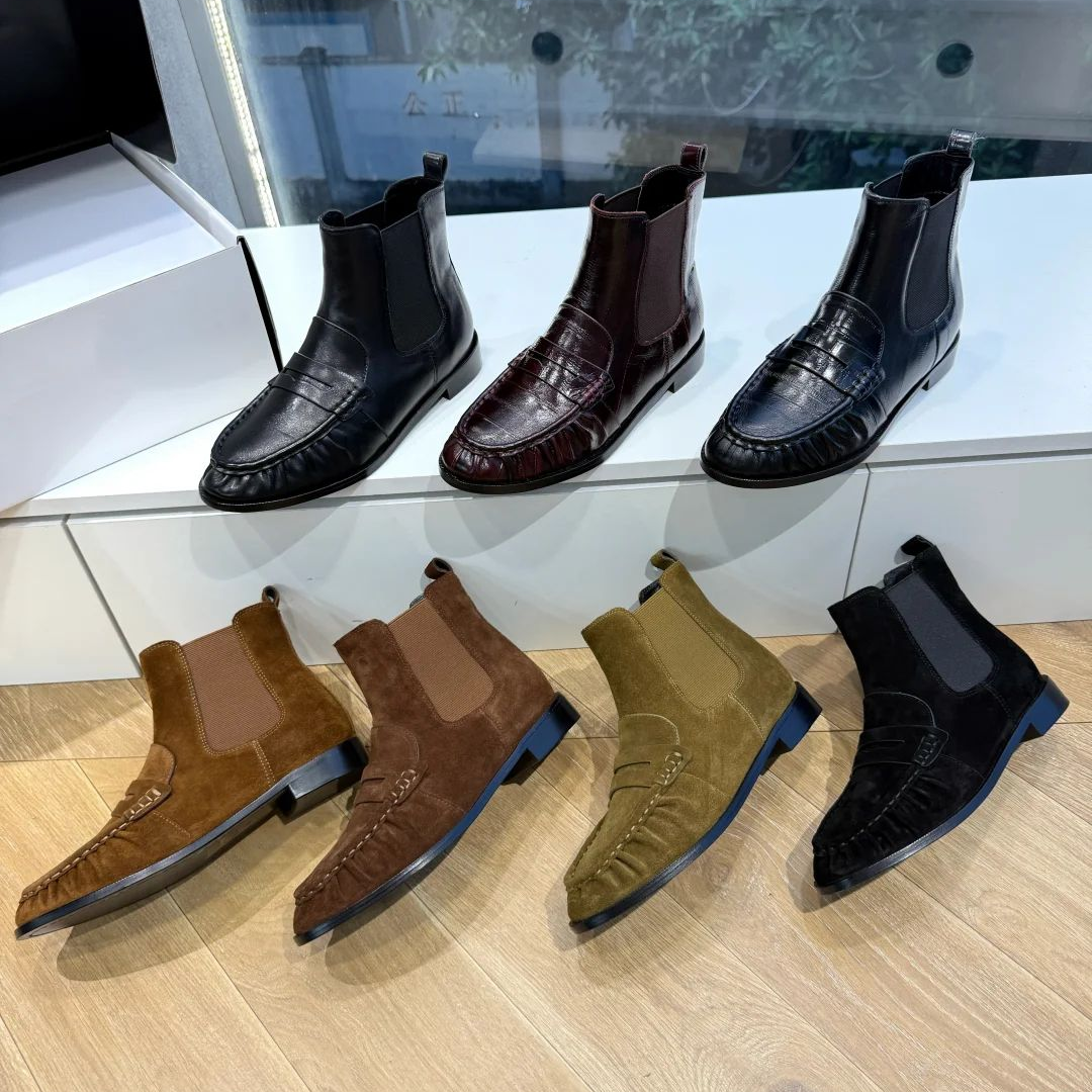 Black Brown Designer boot le loafer chelseaboots woman suede ankle leather booties Luxury formal dress autumn fall boot outdoor sport Business Casua