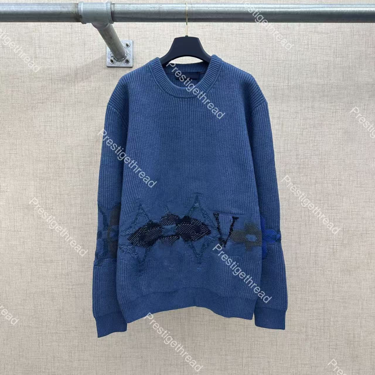 26fw Flower Ski Chunky Knit Sweater High-Quality Designer Men's Sweaters Letter Logo Print Pullover