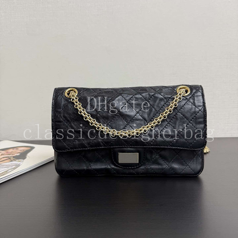 Vintage Calfskin Flap Bag Designer Luxury Chain Bag Women Master quality Shoulder Bag 24CM With Box X010A