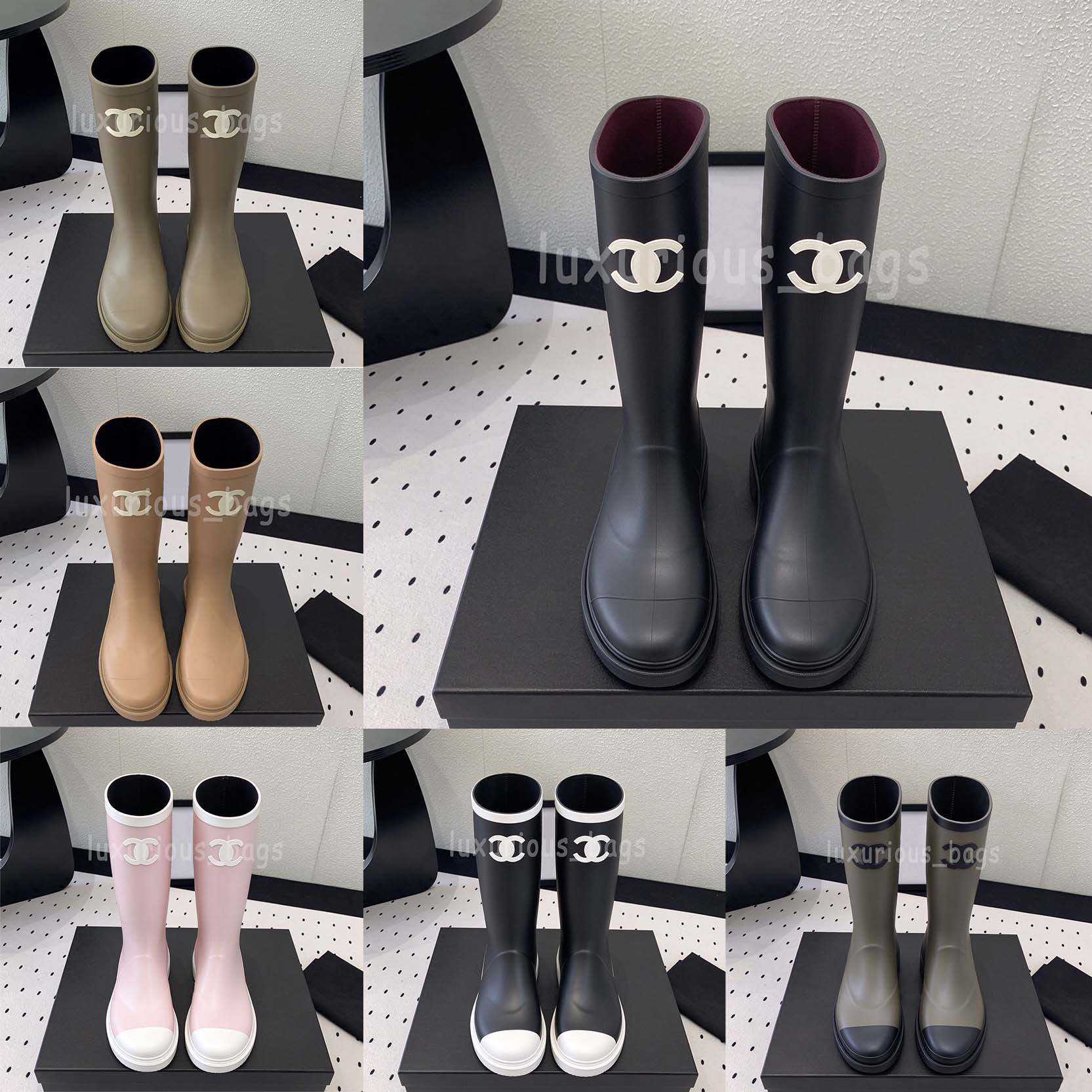 Top1 Designer logo rain boots shoes color waterproof high boots are suitable for daily outdoor wear in autumn and winter designer shoes essential we