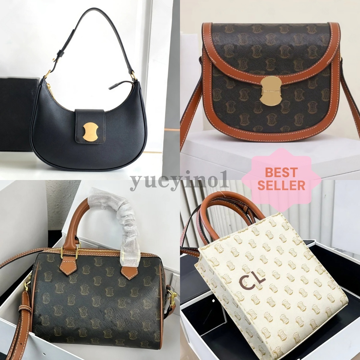 New 10A Quality Designer Tote Bag Fashion Women's and Men's Half Round Handheld Crossbody Bag Shoulder Backpack Underarm Bag Sauce Oil Lea