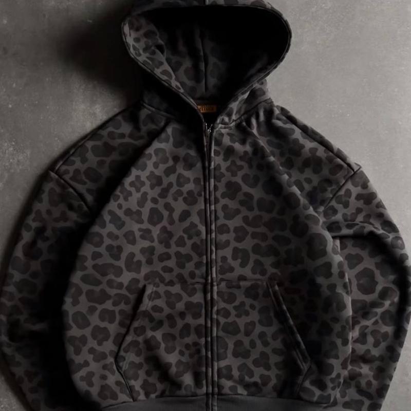 Designer de haute qualité surdimensionné automne rétro imprimé léopard 3D numérique pull à capuche unisexe coupe ample décontracté sweat-shirt à