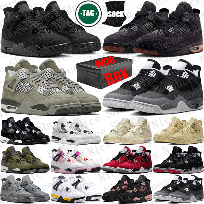 Free Shipping With Box Basketball 4 4s stock x Designer sneakers Sport Shoes for mens womens Black Cats chaussures schuhe scarpe trainers schoenen d