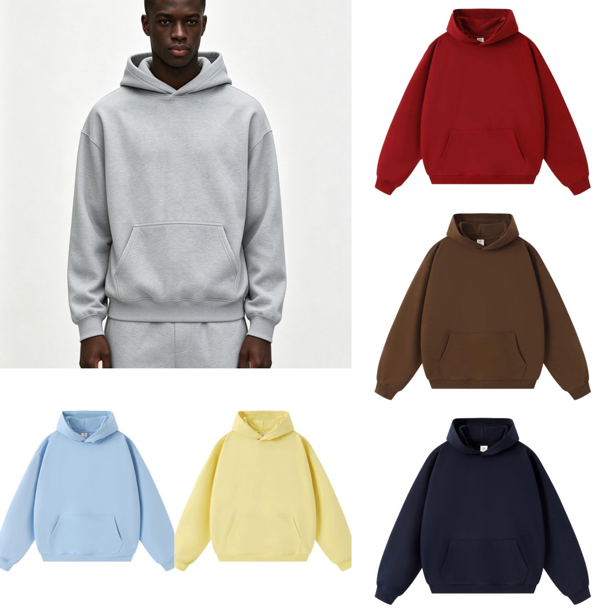 UU-L6729 hommes nouveau automne argent Gel de silice à capuche pull mode sweat à capuche de sport américain pull ample