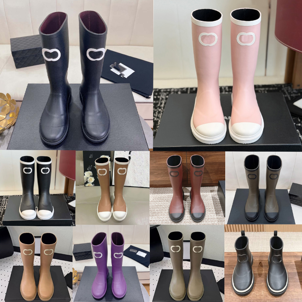 Designer rain boots women luxury rubber waterproof boots suitable for daily outdoor wear in autumn and winter rain boots