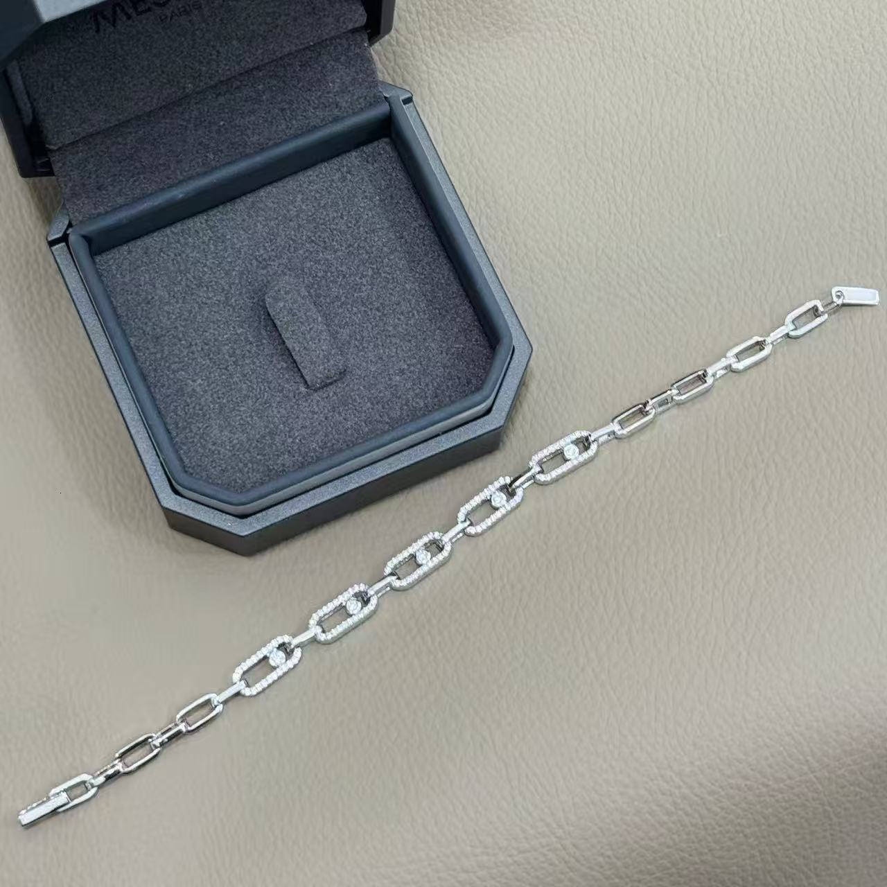 Mesikaa Charm Bracelet Jewelry Designer Messikaas Jewelry Luxury Bracelet For Woman Men Luxe Bangle High Version Five Diamond Sliding Chain Thick