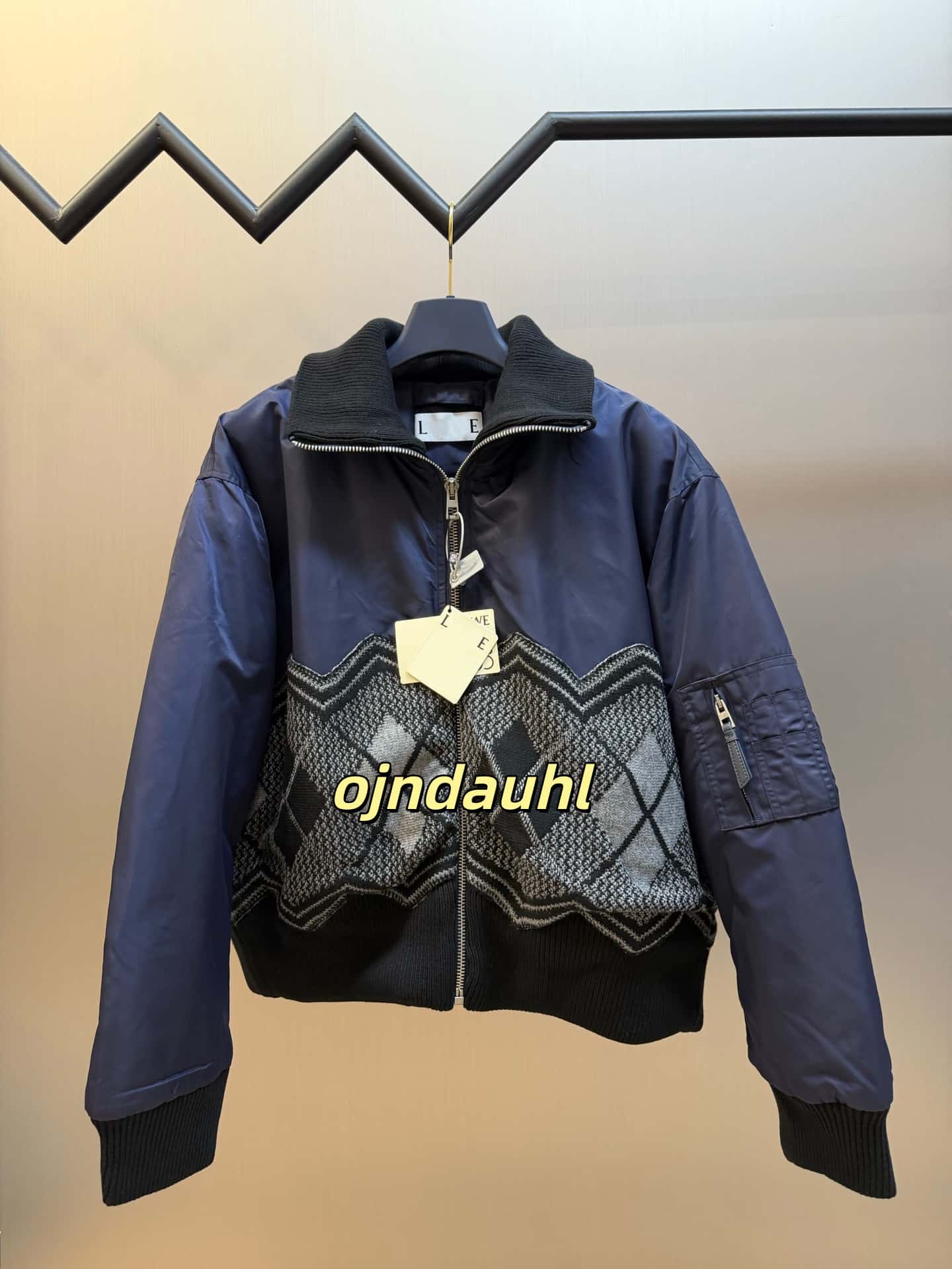 jacket coat mens designer jacket Jacquard Logo Jacket Wool Paneled Jacket Long Sleeve Embroidered Outerwear Street Outerwear Autumn Winter Apparel 1
