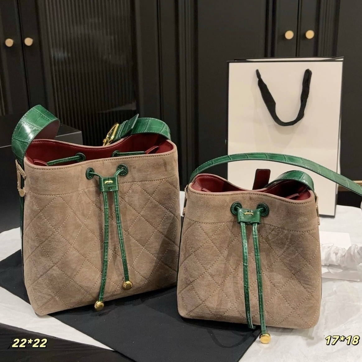Retro suede bucket bag leopard print Leather Women shoulder bags Man designer crossbody bag Evening bag Diamond Tote bags sac Luxury Handbag for tra