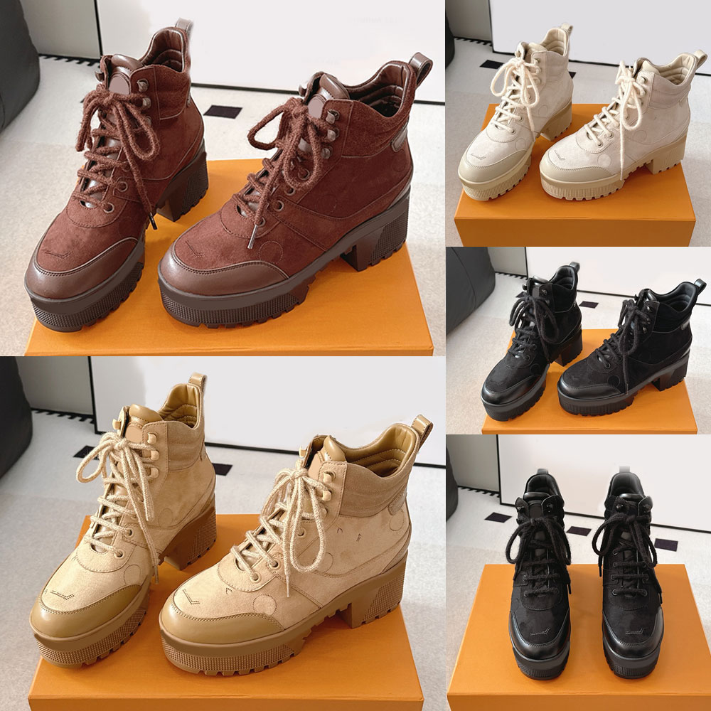 Laureate Platform Desert Boot womens designer boots 1AKY0K Brown Mahina Suede Calf Leather Ankle Boots fashion autumn winter boots lightweight platf