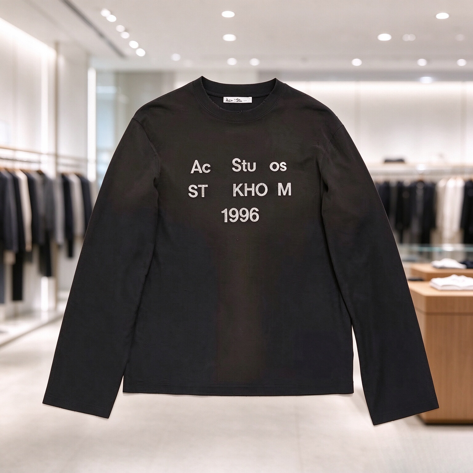 5A Mens Tshirt Haute Qualité 2026 Nouveau Designer Europe Oversize Lettre Imprimer Lavé À Manches Longues Casual Unisexe Couple Tee Chemise Femme