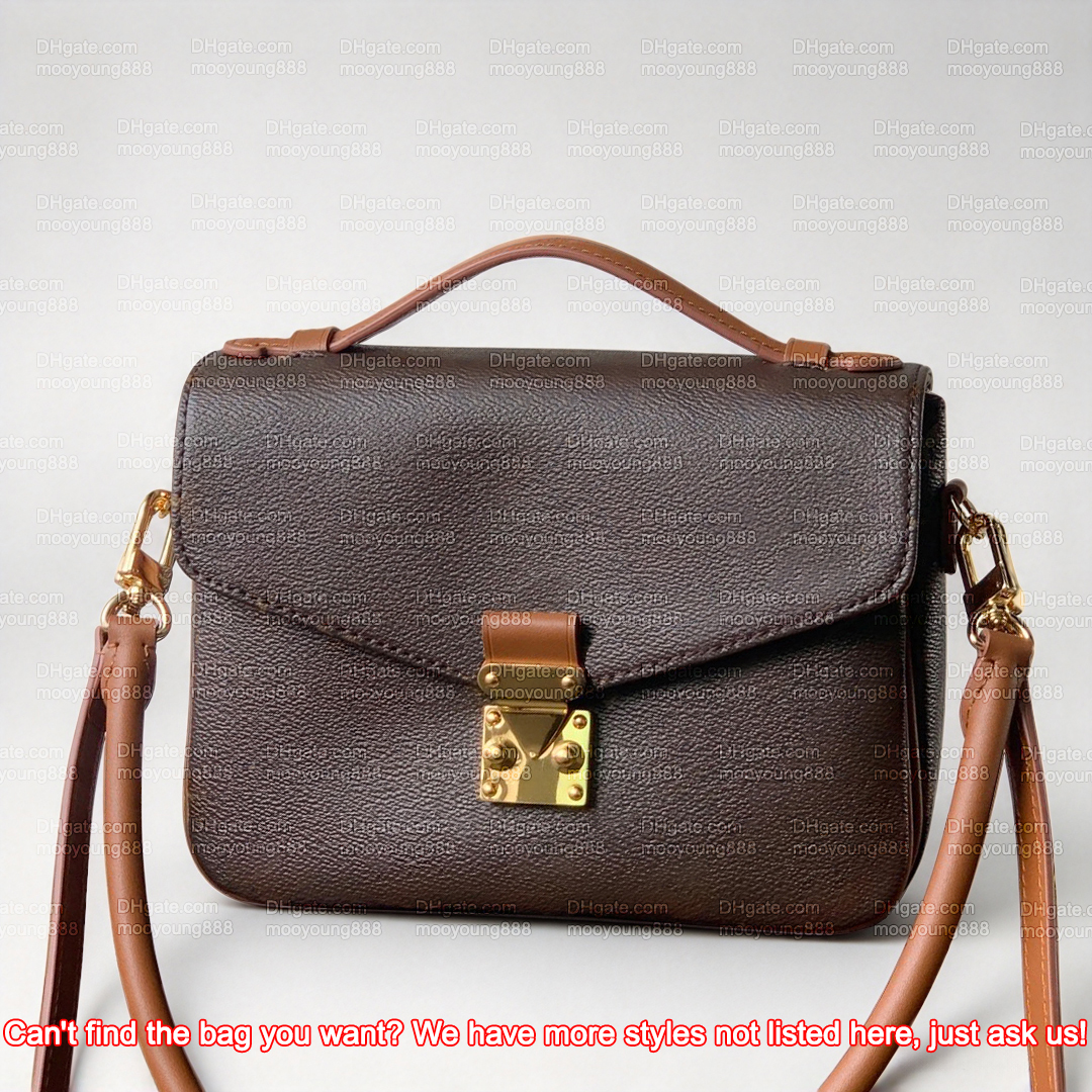 12A Upgrade Mirror Quality Designer Pochette Metis Bags for Women 21.5cm Handle Handbags Canvas Cowhide Leather Shoulder Bag Brown Crossbody Purse w