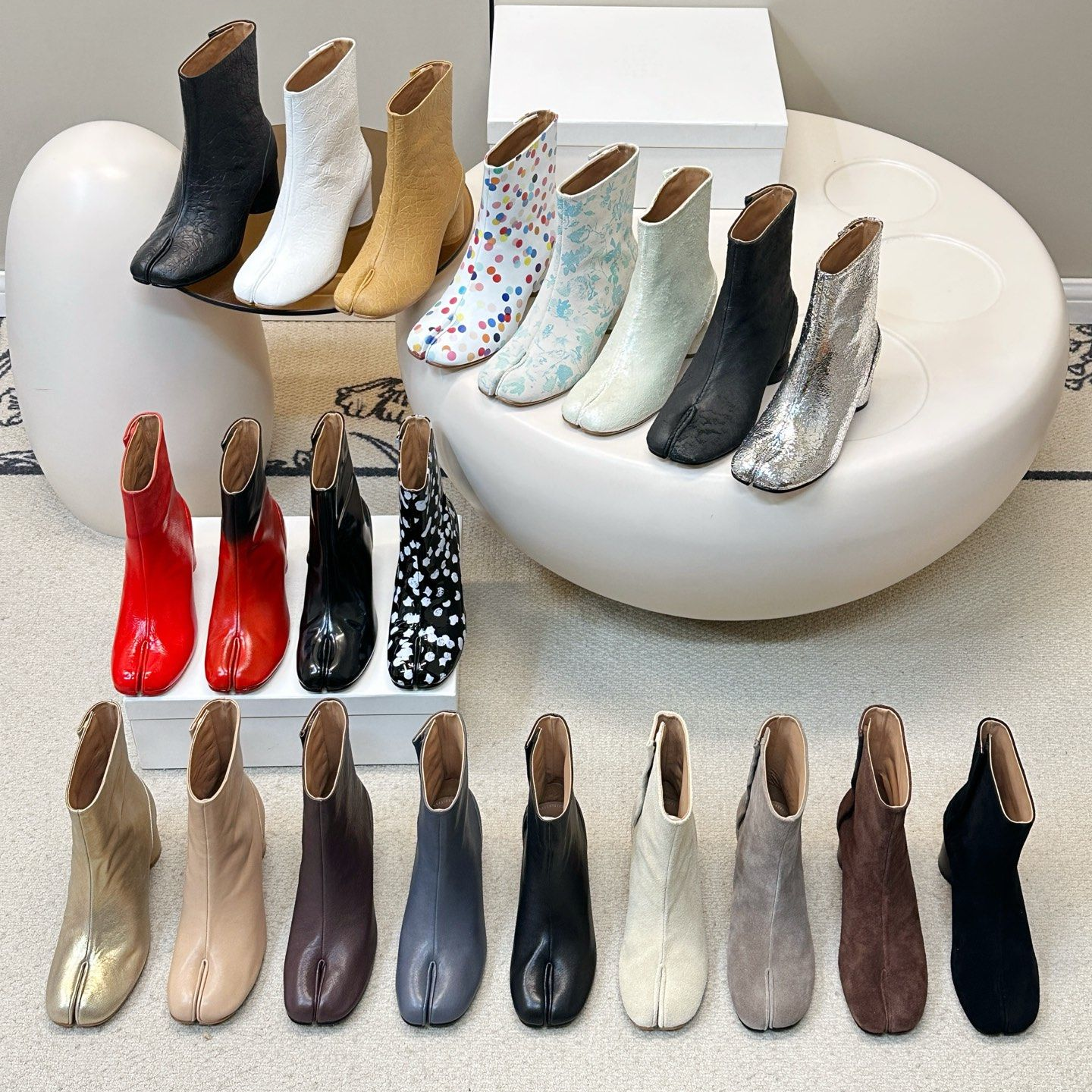 Sac MM6 leather maison tabi boot Designer woman ankle Knight Boot platform chunky heel booties Luxury Dress autumn Fall boot Outdoor Sport wedge wal