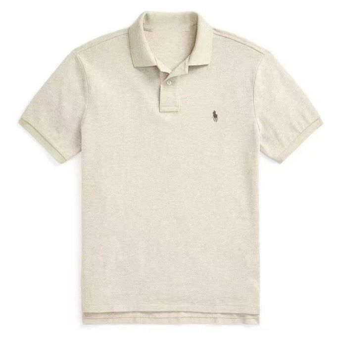 Designer men's polo shirt with embroidered pony logo, summer lapel, business casual, simple, loose fit, plus size, short sleeve