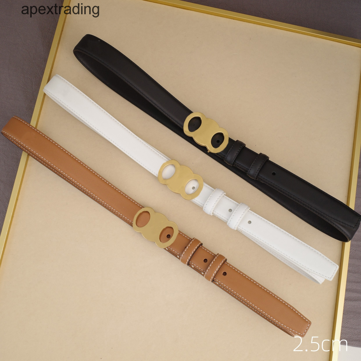 ce Belts Wholesale Designer With box Belt Fashion Designer belts For Men Womens Smooth Gold Buckle Leather Ladies Classic Casual Ceinture Girdle Wid