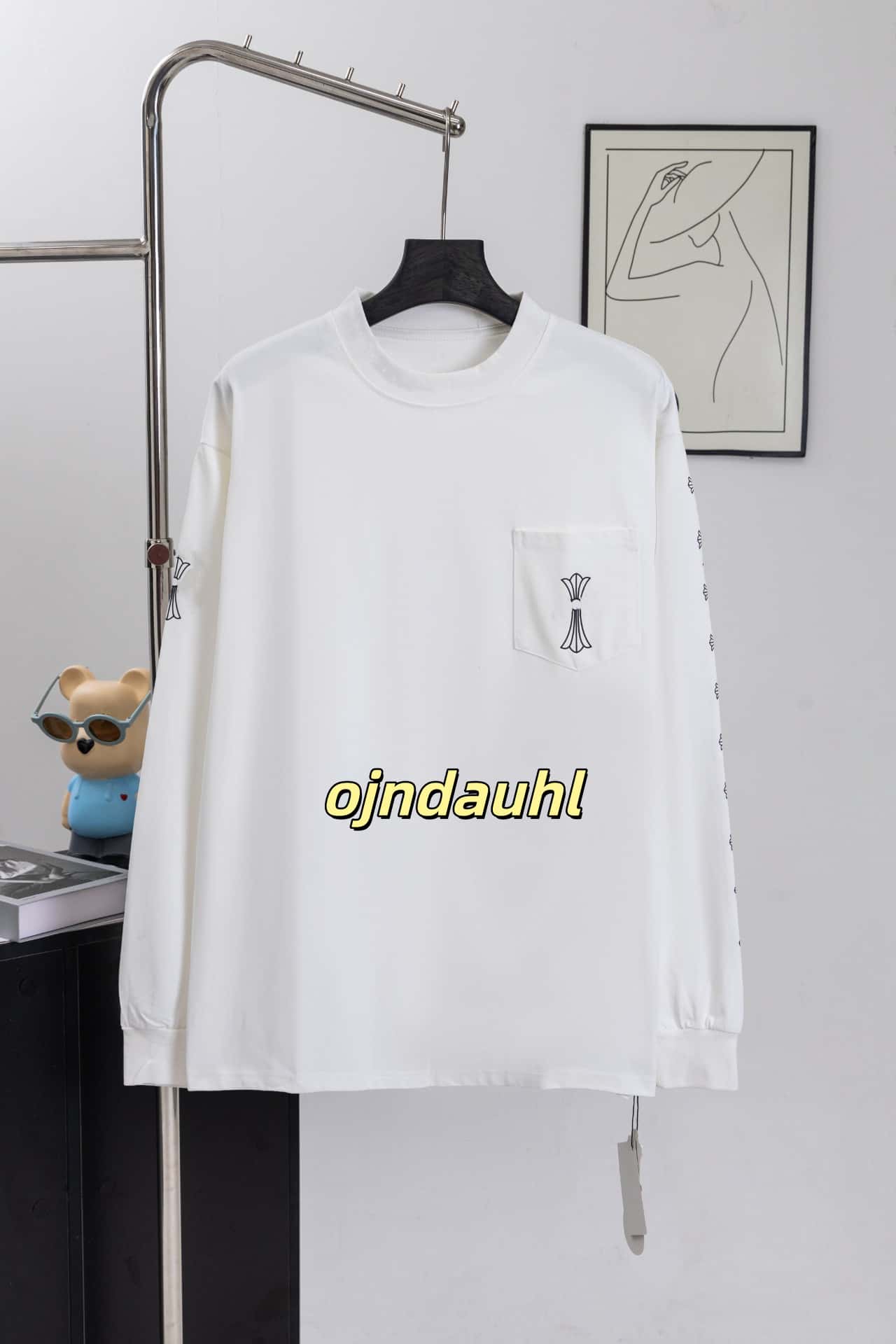 mens designer clothes Printed Long Sleeve T-Shirt Crew Neck Cotton T-Shirt Couple Style Casual Top Heavyweight Breathable T-shirt Vintage Street T-s
