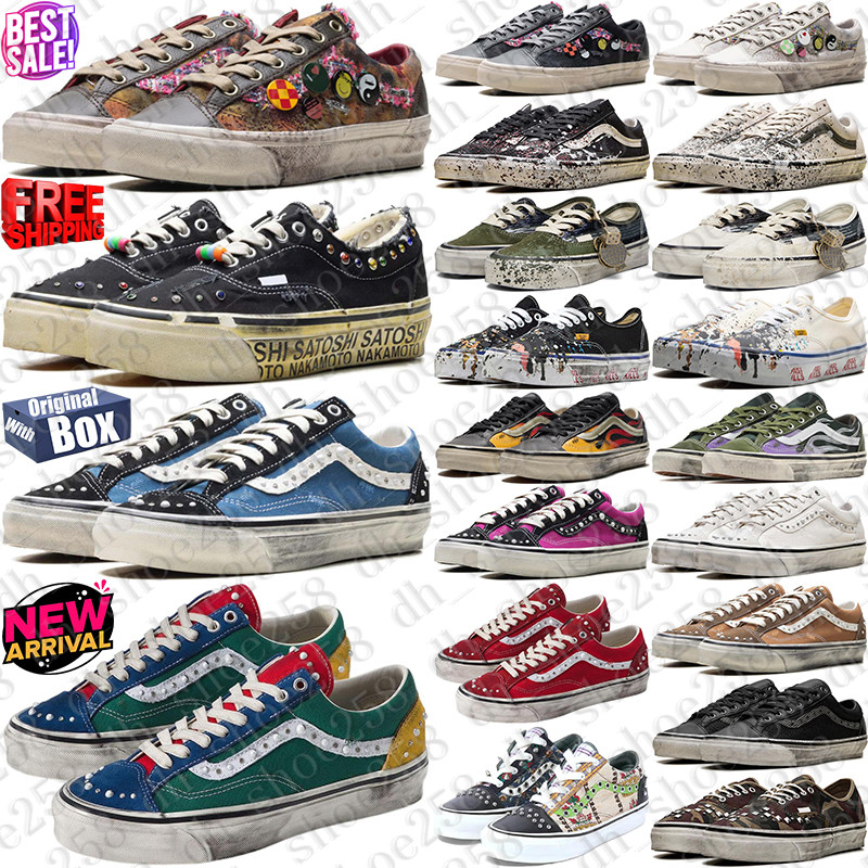 With Box Designer van vansskool vanpearlized vansshoe vansy pearlized sneakers Shoes pearls knu old skools satoshi nakamoto mens womens trainers Loa
