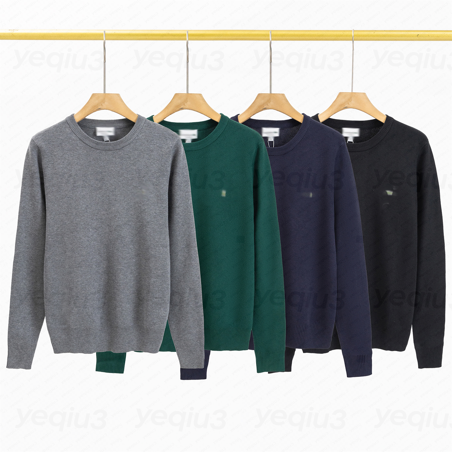 Mens Sweater Business Casual Crew neck Sweater crocodile Embroidery Soft Knit Classic Fit Work Pullover
