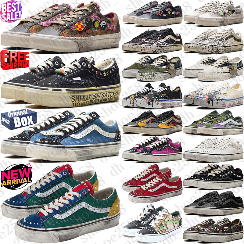 With Box Designer van vansskool vanpearlized vansshoe vansy pearlized sneakers Shoes pearls knu old skools satoshi nakamoto mens womens trainers Loa