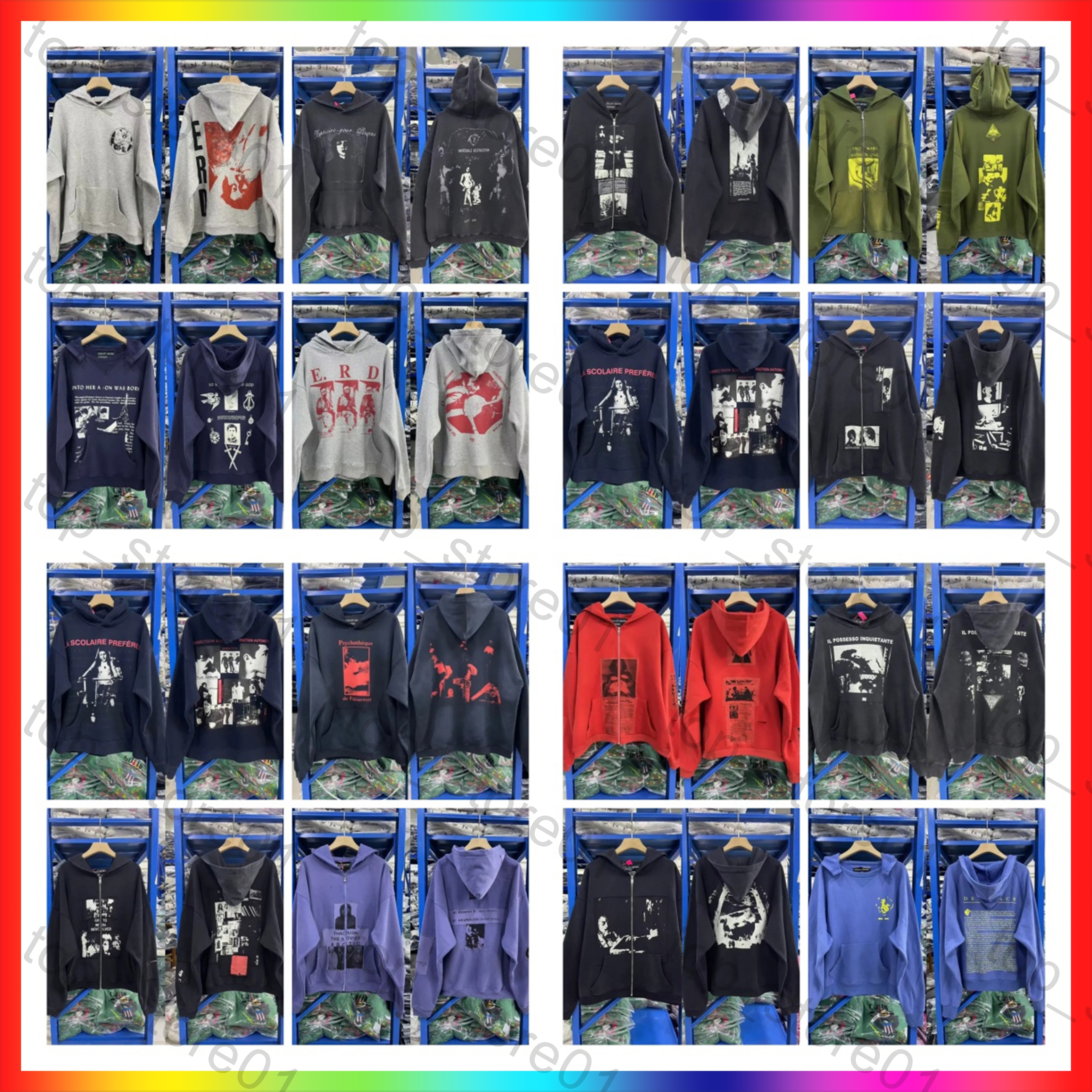2026 Designer Hoodie Men's hoodie Sweatshirt Fashion Retro Print T Shirts High Street Distressed Hole Sweatshirt Unisex Oversized Streetwear Ho