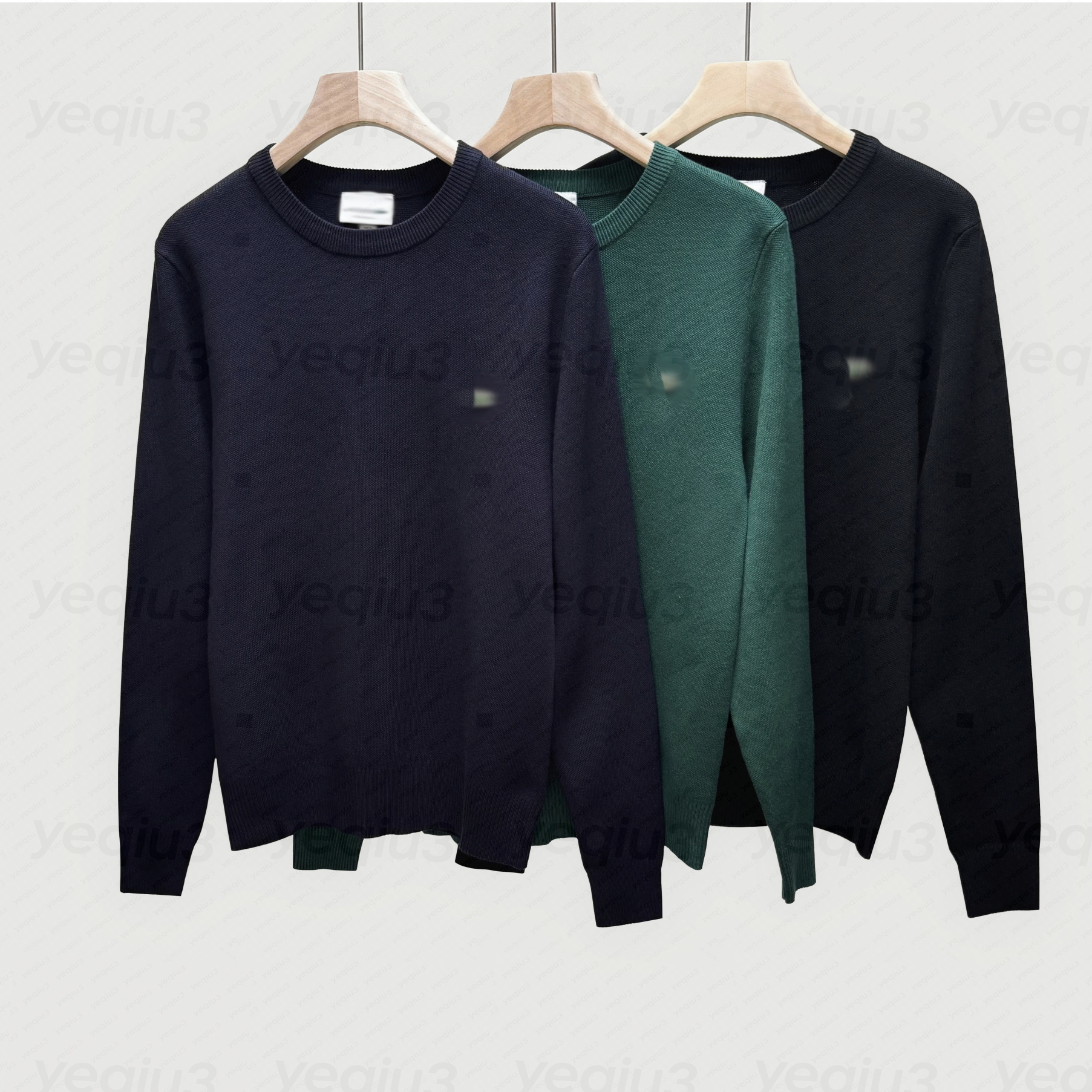 Pull tricoté à col rond pour hommes, broderie de crocodiles, mélange de laine, coupe classique, luxe silencieux, pull décontracté